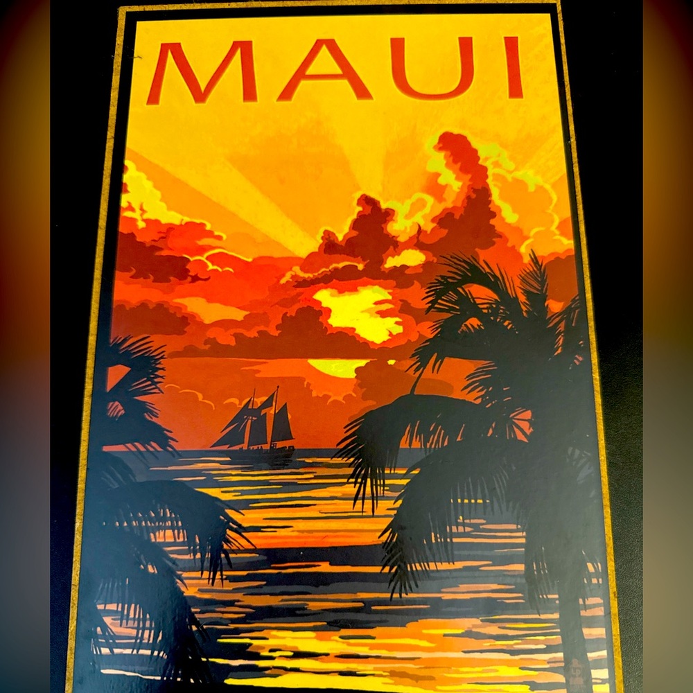 Maui Sunset Wall Art | Tropical Beach Print